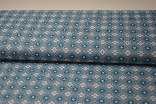 Baumwolle "Sunday" Blumen Muster blau